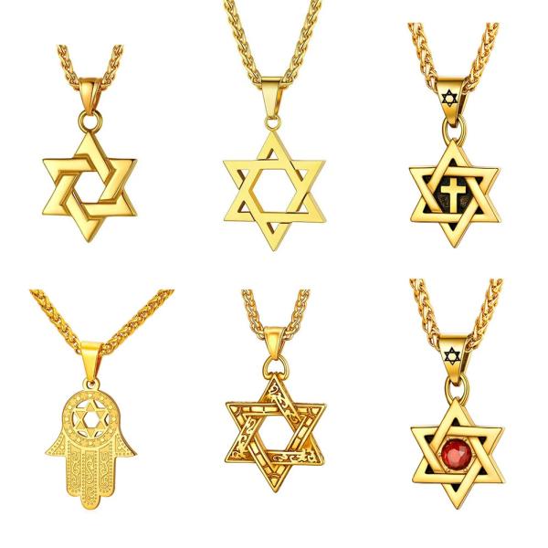 ネックレス メンズ 男性 ペンダント 星 スター ゴールド おしゃれ 大人 イスイスラエル コウモリ...