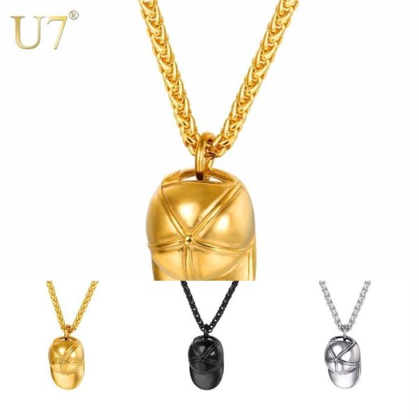 ネックレス メンズ ペンダント ステンレス チェーン ブラック おしゃれ 野球 ヘッドPeaked ...