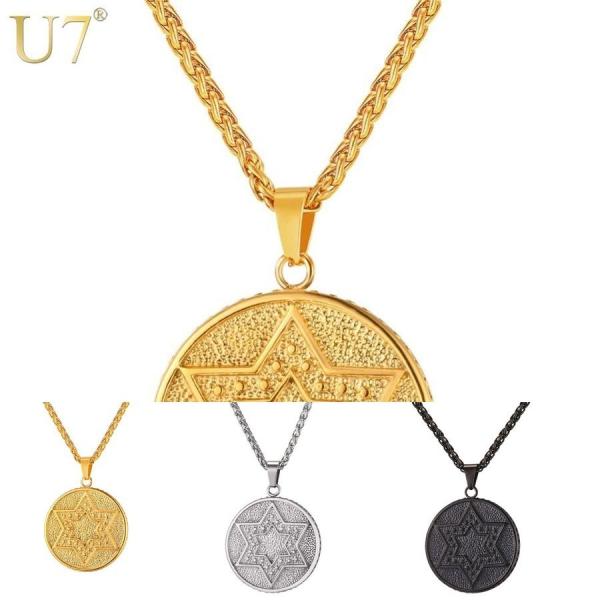 ネックレス ペンダント ラウンド 星 スター チェーン シルバー おしゃれ シルバーブラック 黒 ダ...