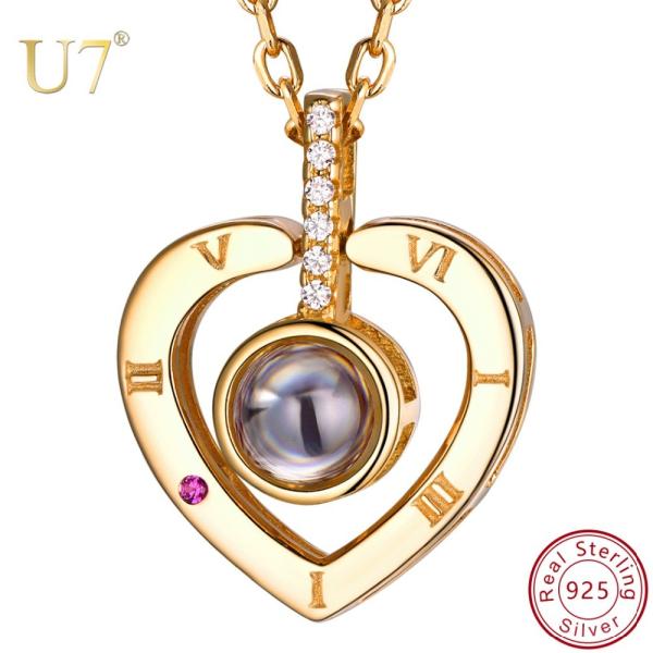 ネックレス ハート プロジェクション オリジナル 名前 ネーム I love you 100言語 お...