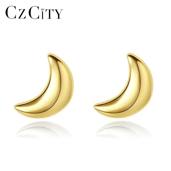 ピアス ゴールド シルバー シンプル リング 月 レディース かわいい スモール ムーン 形 シェー...