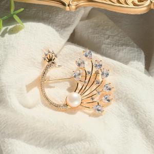 ブローチ 動物 アニマル ハート パール 鳥 レディース｜finejewelrys