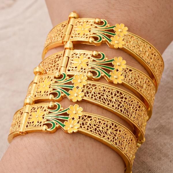 バングル ブレスレット アフリカ ゴールド レディース ドバイ カラー 結婚式 ウェディング アフリ...