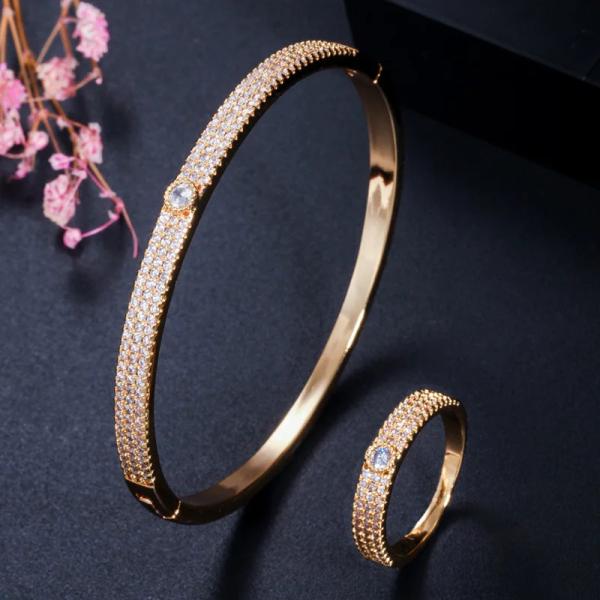 バングル 指輪 リング ジルコニア ブライダル ゴールド ピック レディース ファッション キュービ...