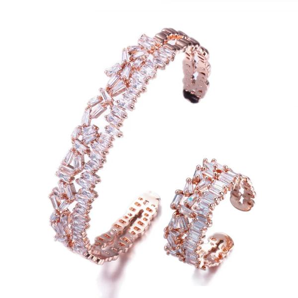 バングル 指輪 リング ジルコニア ゴールド ピック レディース 輝く スパークリング キュービック...