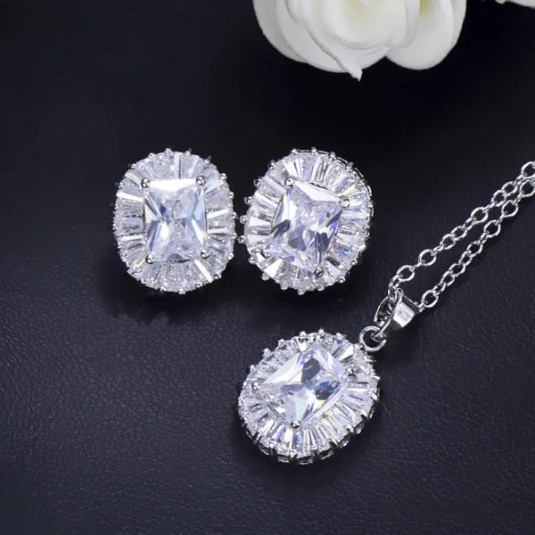 ピアス ネックレス ジルコニア スクエア ピック リング レディース 輝く スパークリング キュービ...