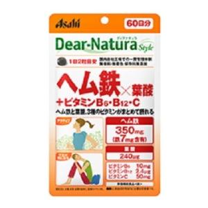 「アサヒ」 ディアナチュラスタイル ヘム鉄×葉酸+ビタミンB6・B12・C 120粒入 「健康食品」