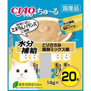 「いなばペットフード」　CIAO　ちゅーる　水分補給ささみ海鮮ミックス味　14g×20本