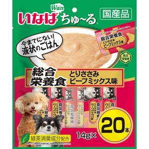 「いなばペットフード」　犬用ちゅーる　総合栄養食　ささみ　ビーフミックス味　14g×20本
