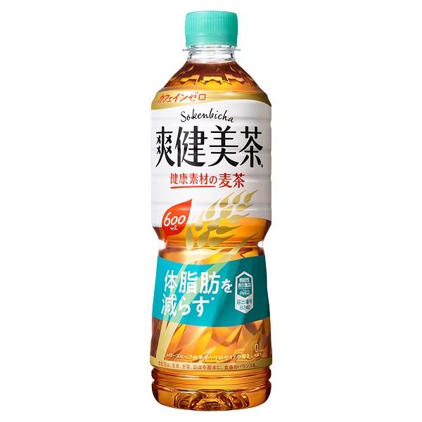 「コカ・コーラ社」　爽健美茶 健康素材の麦茶 PET 600MLｘ24本　「1ケース」