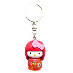 あすなろ舎」 こけし キティキーホルダー桜・着物青リボン紫 1個