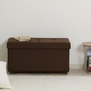 キャスター付 収納 ベンチ 幅76cm オット...の詳細画像3