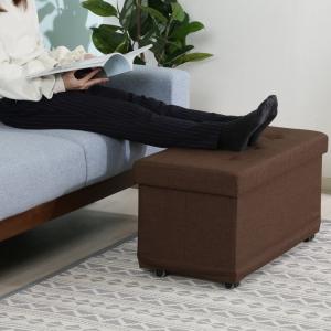 キャスター付 収納 ベンチ 幅76cm オット...の詳細画像5