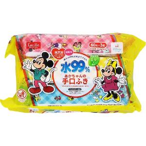 「レック」　水99％あかちゃんの手口ふき　ディズニー　ミッキー＆フレンズ　60枚　3個パック