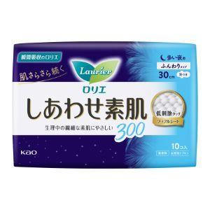 -「花王」 ロリエ しあわせ素肌 ふんわりタイプ 多い夜用 羽つき 300 10コ入 (医薬部外品)...