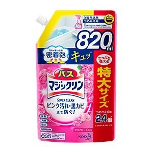 「花王」 バスマジックリン 泡立ちスプレー SUPER CLEAN アロマローズの香り 特大サイズ つめかえ用 820mL 「日用品」