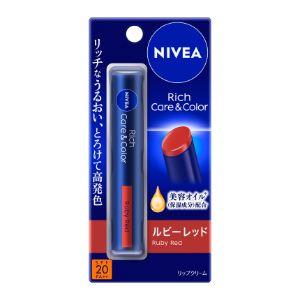 「花王」　ニベア　リッチケア＆カラーリップ　ルビーレッド　2.0g