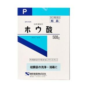 「健栄製薬」 日本薬局方 ホウ酸P 結晶 500g 「第3類医薬品」