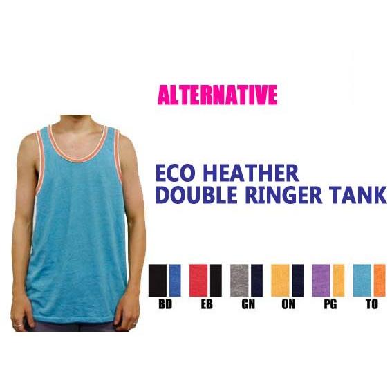 4.9oz エコ ヘザー ダブル リンガー タンクトップ ALTERNATIVE(オルタナティブ)T...