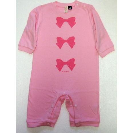 ベビーロンパースロングスリーブ(長袖）【3リボン】70・80【当店在庫のみの処分品となります】