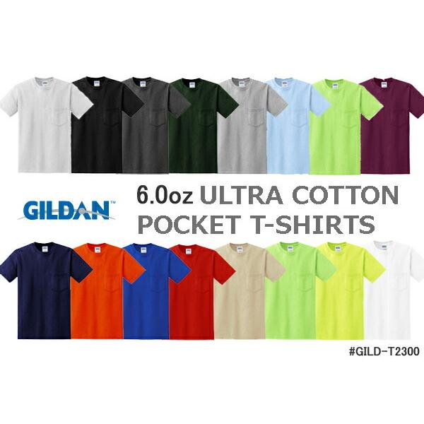 S-XL【ポケット付きTシャツ】GILDAN(ギルダン)6.0oz　アダルト　ショートスリーブ　ポケ...