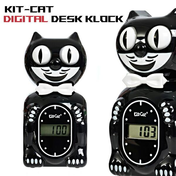 Kit Cat Digital Desk Clock キットキャットデスククロック ブラック【送料無...