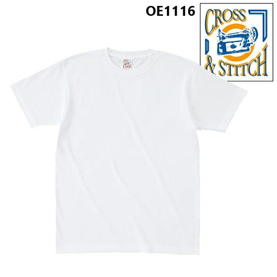 白【XS-XXL】6.2oz オープンエンド マックスウェイト Tシャツ/CROSS&amp;STITCH/...
