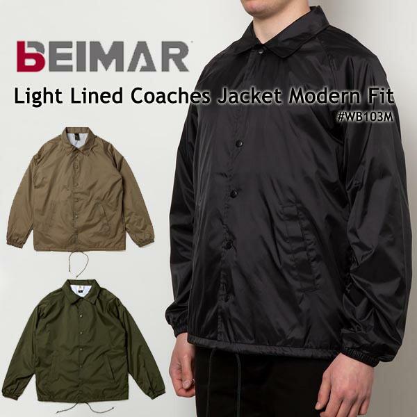 裏地付きコーチジャケット BEIMAR ビーマー ウィンドブレーカー メンズ 無地 アウター ウィン...
