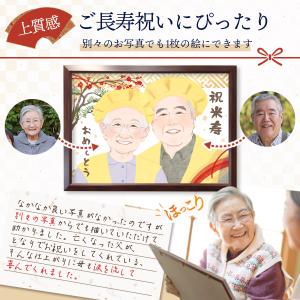 似顔絵 プレゼント 古希 還暦 喜寿 傘寿 米...の詳細画像2