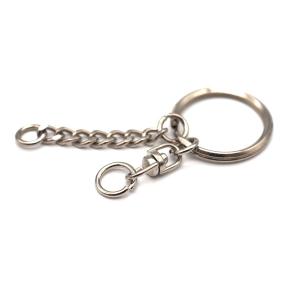シルバー チェーン 回転カン 付き 二重リング...の詳細画像3