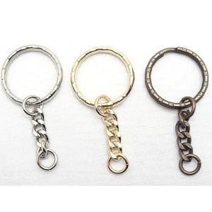 キーホルダー用パーツ一覧 キーホルダー金具パーツ チェーン付き 波2重リング シルバー MBS