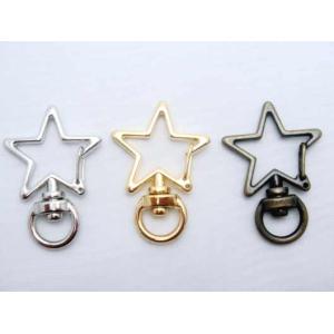 星型　アミナスカン　ゴールド　キーホルダー金具/キーホルダーパーツ/キーホルダー/ナスカン/カラビナ　MBS