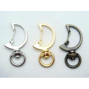 三日月型　ムーン　アミナスカン　シルバー（ニッケル）　キーホルダー金具/キーホルダーパーツ/キーホルダー/ナスカン/カラビナ　MBS