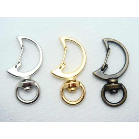三日月型　ムーン　アミナスカン　シルバー（ニッケル）　キーホルダー金具/キーホルダーパーツ/キーホル...