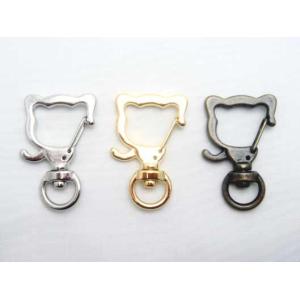 ネコの顔　アミナスカン　ゴールド　キーホルダー金具/キーホルダーパーツ/キーホルダー/ナスカン/カラビナ　MBS
