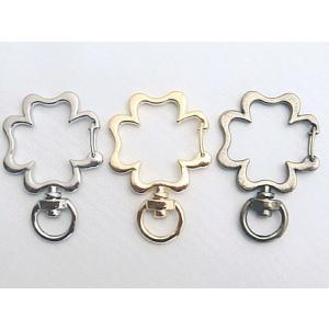クローバー　アミナスカン　シルバー（ニッケル）　キーホルダー金具/キーホルダーパーツ/キーホルダー/ナスカン/カラビナ　MBS