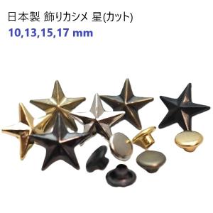 日本製 飾りカシメ 星(カット)10mm アンティーク　MBS