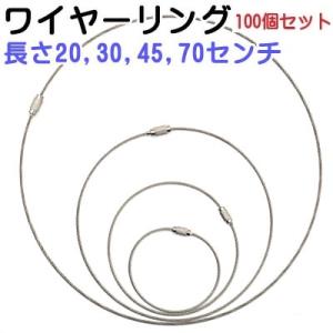 100個セット ネジ式ワイヤーリング ワイヤー太さ2.0mm 長さ30CM