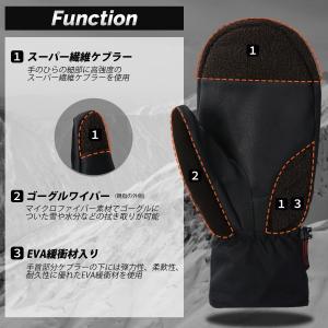 スノーボード スキー ミトン グローブ ケブラ...の詳細画像4