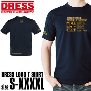 DRESS ロゴ Tシャツ ネイビー/イエロー ドレス 釣り フィッシング