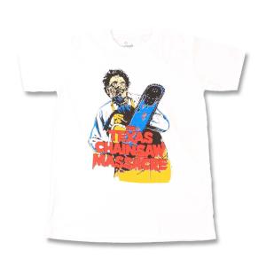 Tシャツ バンドTシャツ ロックTシャツ 半袖 (LE) テキサスチェーンソー/悪魔のいけにえ THE TEXAS CHAINSAW MASSACRE 1 WHT S/S 白 映画｜First-Line