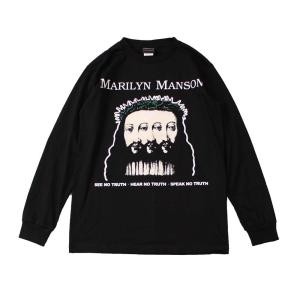 Tシャツ バンドTシャツ ロックTシャツ 長袖 【2色】(W) マリリンマンソン MARILYN MANSON 1 MIX L/S 黒 白