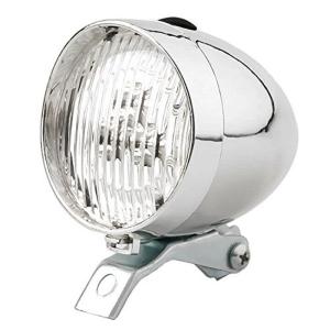 砲弾　ヘッドライト クローム CREW'S（クルーズ） 自転車 ライト 砲弾型 LED 3個使用 ヘッドライト