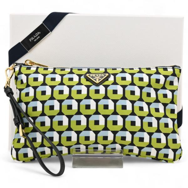プラダ ポーチ ジオメトリック 総柄 Aランク pr6933qe