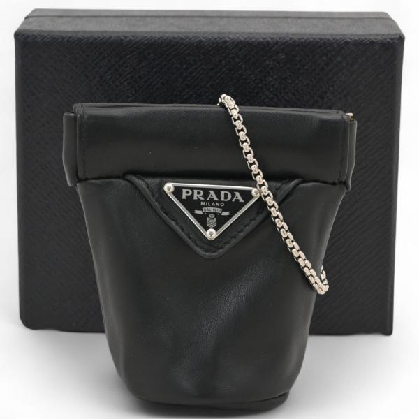 プラダ ナッパレザー ネックレスポーチ ブラック Aランク pr9936gn