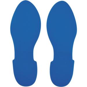 日本緑十字社 路面標識  路面表示ステッカー 足型/青 QCFT-BL 280×100mm 左右各1枚/計2枚組 403004