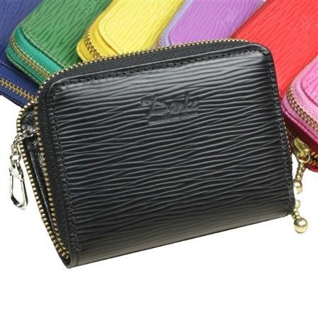 小銭入れ ファスナー式 キー チェーン 付き 水シボ 牛革 コインケース 財布 本革  レザー レデ...