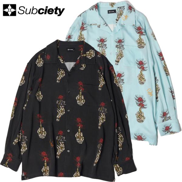 SUBCIETY サブサエティ シャツ アロハシャツ Spider lily aloha shirt...