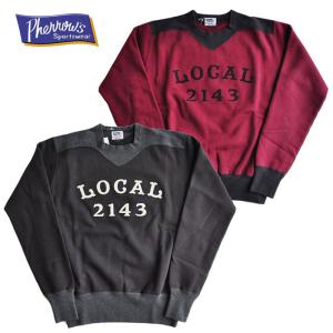 Pherrow's（フェローズ） 長袖 裏起毛 スウェット ひび割れフロッキー