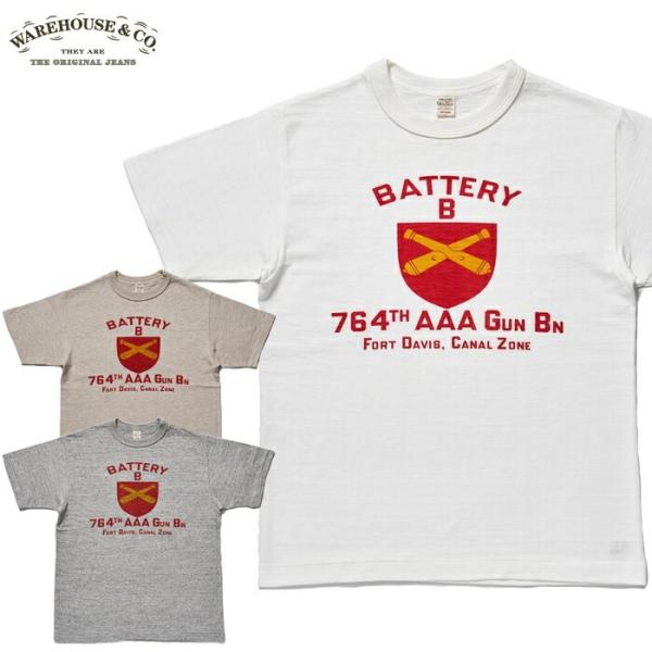 WAREHOUSE ウエアハウス Lot 4601 BATTERY B Tシャツ メンズ